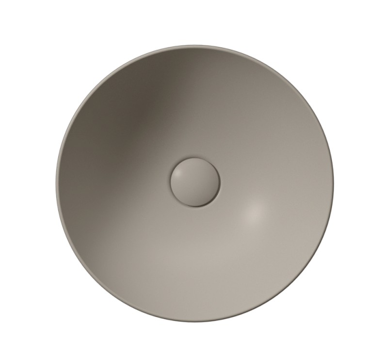 PURA keramické umyvadlo na desku, průměr 40cm, tortora mat 884605