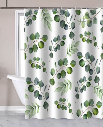 Sprchový závěs 180x180cm, polyester, eucalyptus ZP015