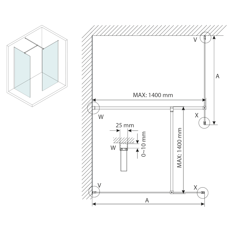 VARIO kouřové sklo 1400x2000mm GX1314
