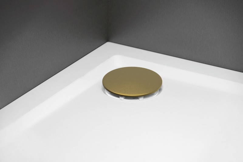 Vaničkový sifon, průměr 90mm, DN40, nízký, krytka zlato mat    17916GB