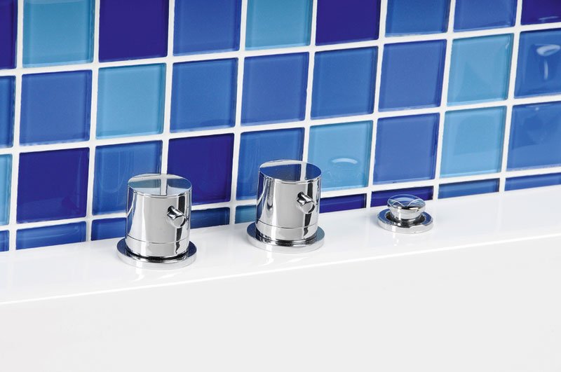 Tříprvková baterie na okraj vany, chrom TG2RDTML