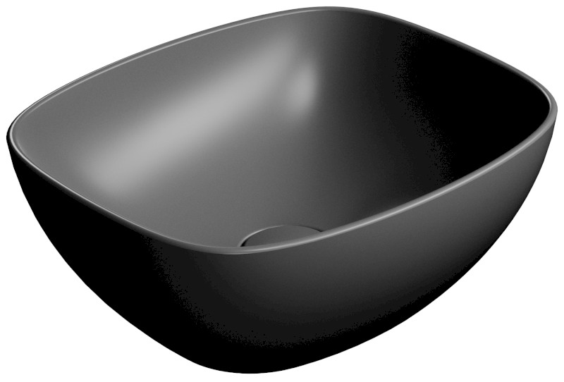 NUBES keramické umyvadlo na desku 40x35cm, černá mat 978526
