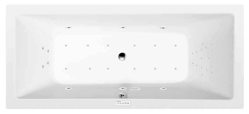 KRYSTA hydromasážní vana, 180x70x39cm, Highline Hydro-Air, chrom 72906.6010