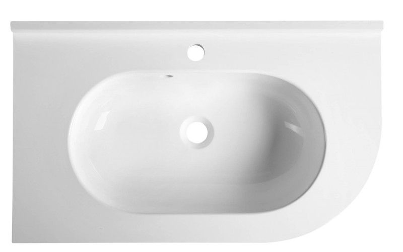 PULSE umyvadlo rohové, litý mramor, 75x45cm, levé, bílá BM752