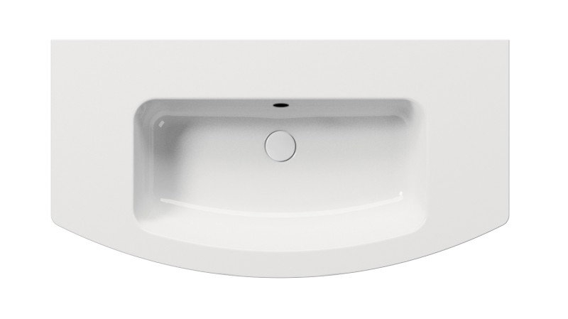 PURA keramické umyvadlo Slim oblé 102x52cm, bez otvoru, bílá ExtraGlaze 8825011