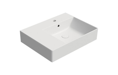 KUBE X keramické umyvadlo 60x47cm, s odkládací plochou vlevo, bílá mat 9439109