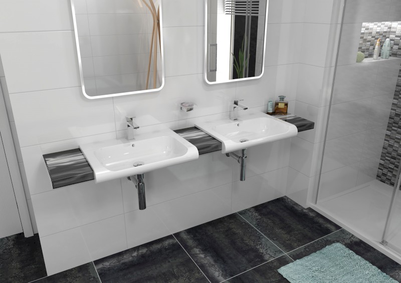 INKA keramické umyvadlo polozápustné, 40x40cm, bílá 341201