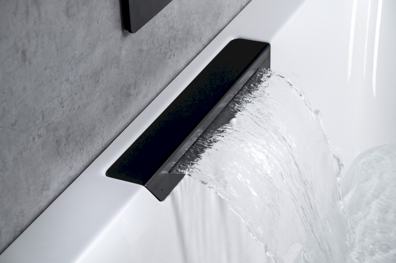 CASCATA hydromasážní vana, 185x85x45cm, kaskáda černá, Active Hydro-Air, černá 73836.102.2030