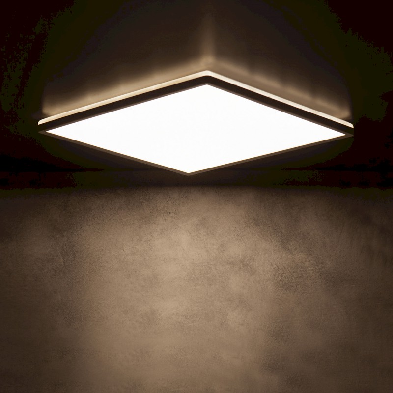 AZPO stropní LED svítidlo, 225x225mm, 12,3W, 3000/4000/6000K, IP54, černá mat 31531