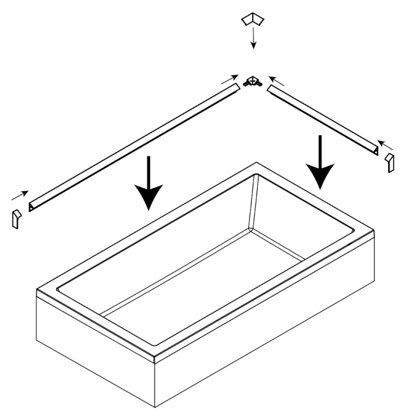 Krycí lišta pro vany a vaničky, 2x 1950mm, 2x roh, 2x zakončení, bílá 91020