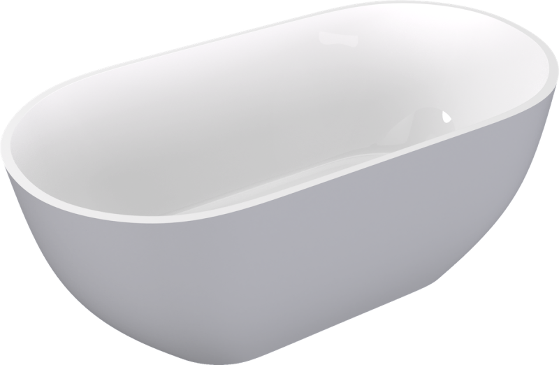 REDUTA volně stojící vana litý mramor 171x81x58cm, bílá/šedá mat 71842.32