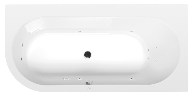 ASTRA R hydromasážní vana, 165x80x48cm, Active Hydro, chrom 34611.1010