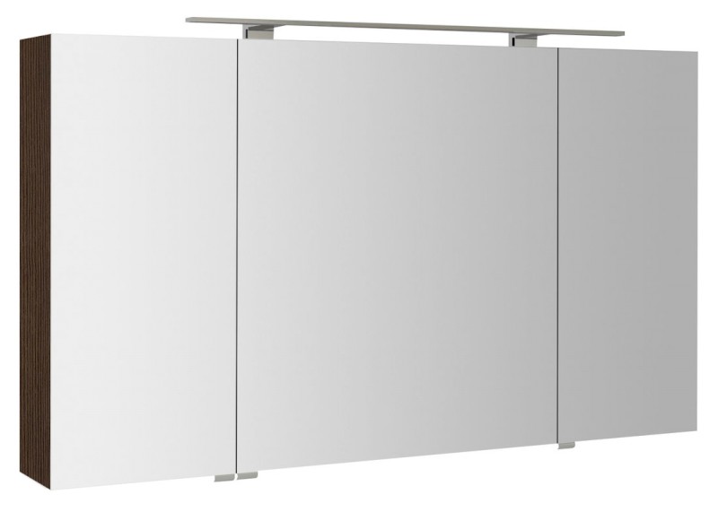 MIRRÓ galerka s LED osvětlením, 3x dvířka, 120x70x16cm, borovice rustik MC121-0016