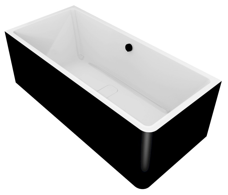 MARLENE CURVE L MONOLITH obdélníková vana 185x85x63cm, bílá/černá 71607MCLB