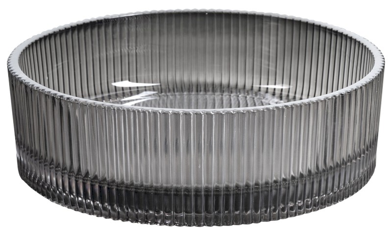 ANHELO skleněné gravírované umyvadlo na desku Ø 39,5cm, černá TY317B