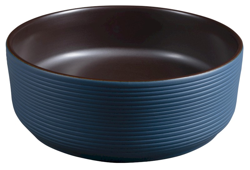 PRIORI keramické umyvadlo na desku, Ø 41 cm, modrá/hnědá PI033