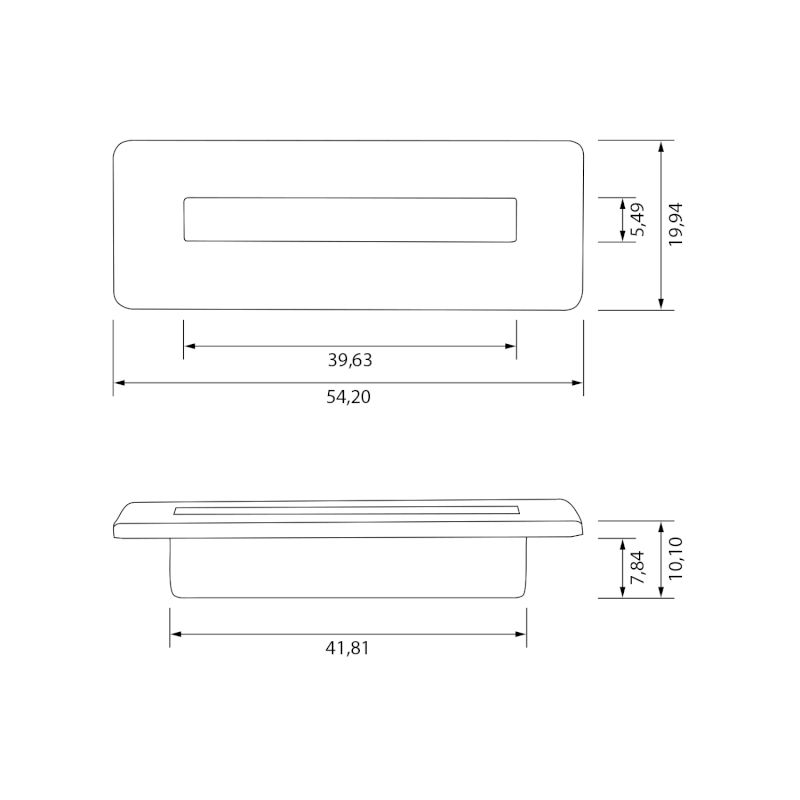 Krytka přepadu umyvadla, černá mat AT612
