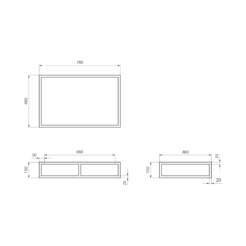 ALTACERAMICA konstrukce pod desku 80cm, černá mat AC408