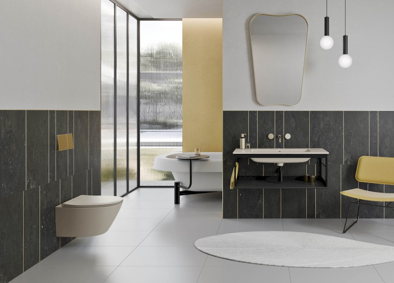 MODO závěsná WC mísa, Swirlflush, 37x54cm, creta dual-mat 841508