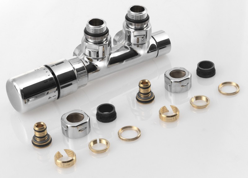 TWIN připojovací sada ventilů termostatická pro středové připojení, levá, chrom CP3012S