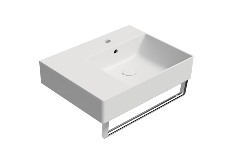 KUBE X keramické umyvadlo 60x47cm, s odkládací plochou vlevo, bílá mat 9439109