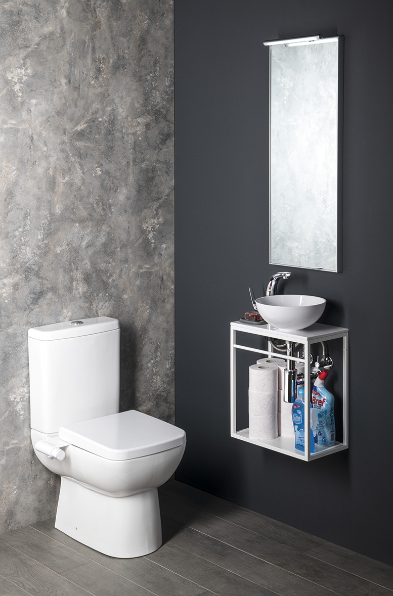 CREST konzole s policí, 39,5x45x21,7cm, bílá mat AR502