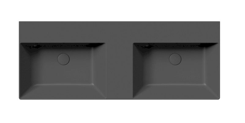 KUBE X keramické dvojumyvadlo 120x47cm, bez otvoru, černá mat 9425026