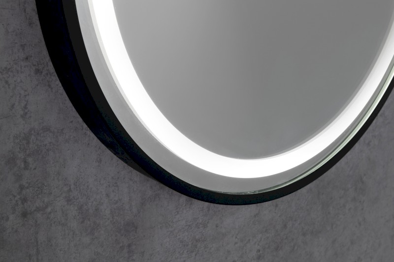 KAIRA oválné zrcadlo s LED osvětlením 45x90cm, černá mat KA450