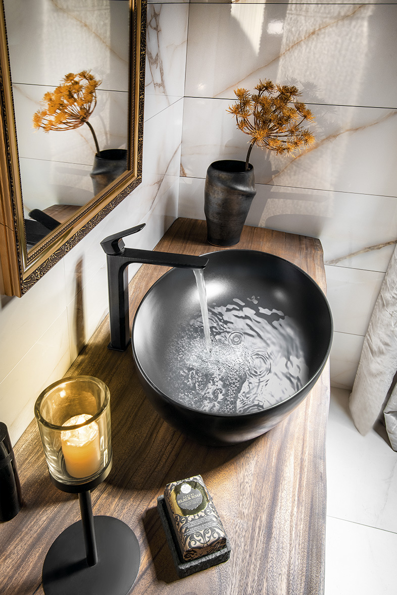 PURA keramické umyvadlo na desku 60x42cm, černá mat 884226