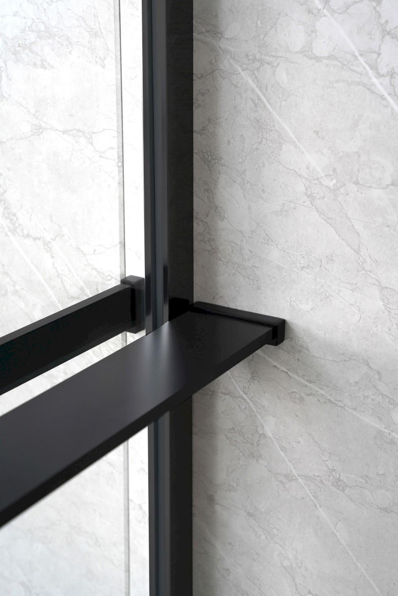 Police zkracovatelná na Walk-in zástěnu 60-140cm, černá mat EG1425