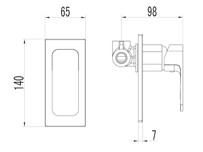 FACTOR podomítková sprchová baterie, 1 výstup, chrom FC541
