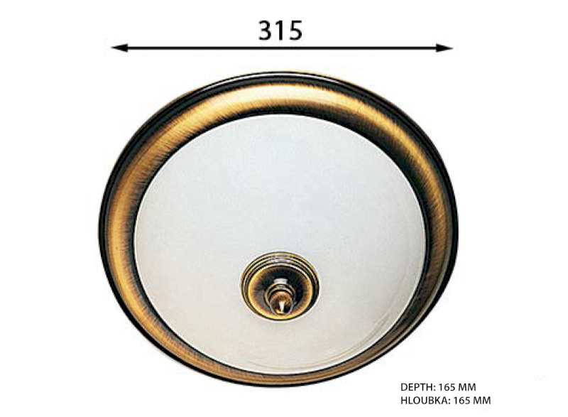 GLOSTER stropní svítidlo,  ø 315mm,  2xE14, 40W, IP21, bronz AU514
