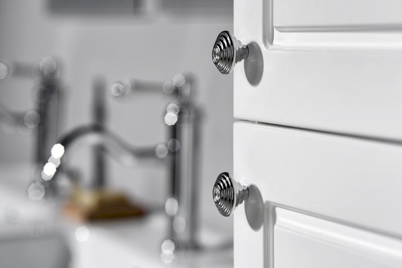 VIOLETA kovová úchytka, průměr 30mm, chrom/křišťál Swarovski VI001