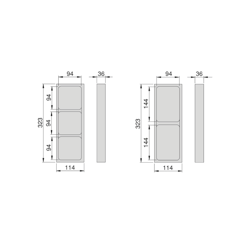 LINDO boční organizér, sada 2ks, 114x323mm, plast, antracit LD002