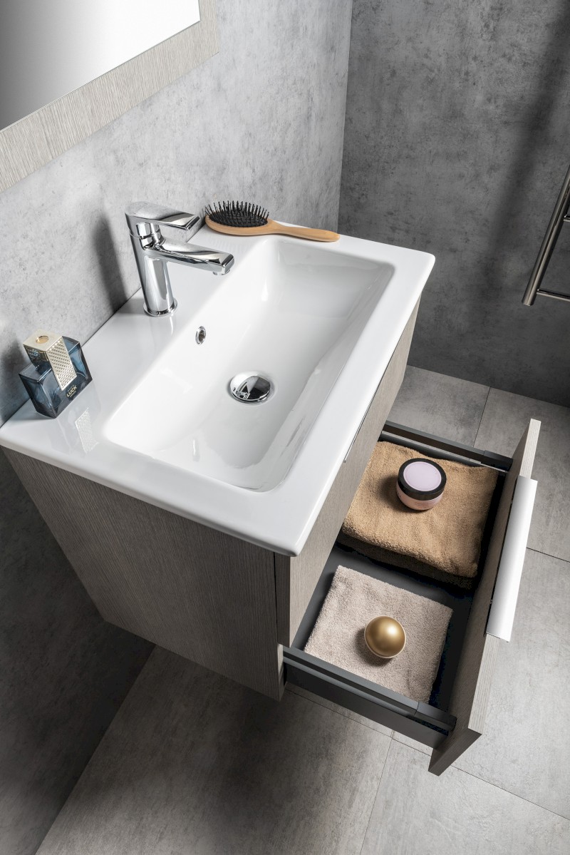 CIRASA umyvadlová skříňka 48x54x39cm, dub stříbrný CR492-1111