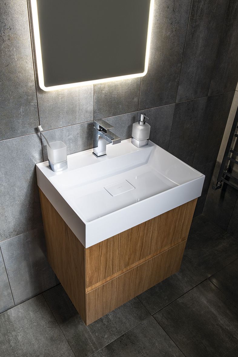 GODIVA umyvadlo, litý mramor, 58x44cm, bílá GU058