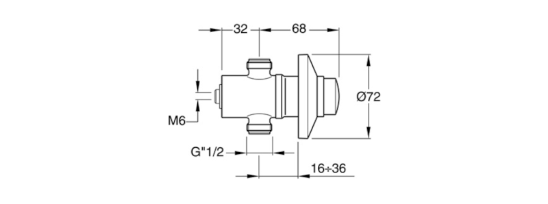 QUIK samouzavírací podomítkový sprchový ventil, chrom QK15051