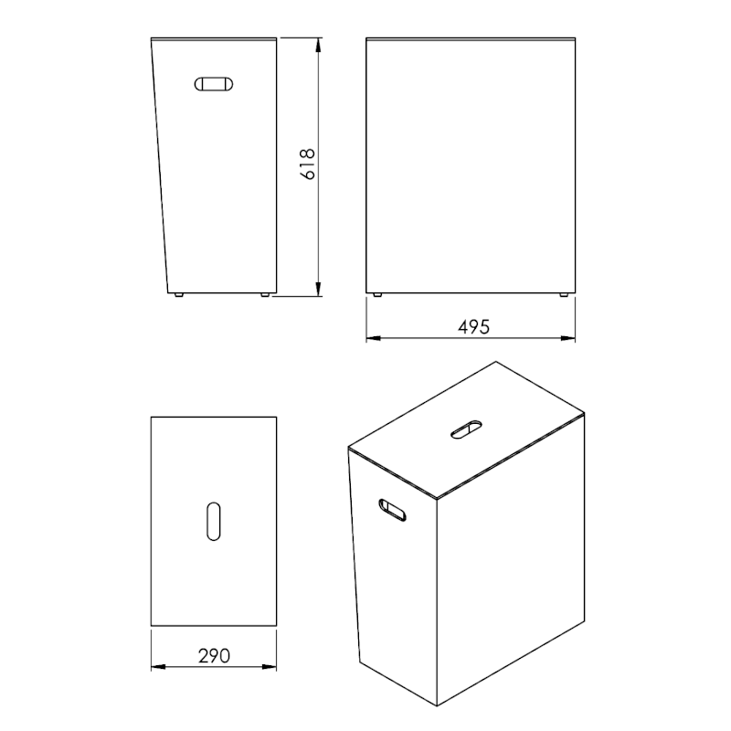 LUXURY koš na prádlo 49,5x61,8x29cm, černá 103714