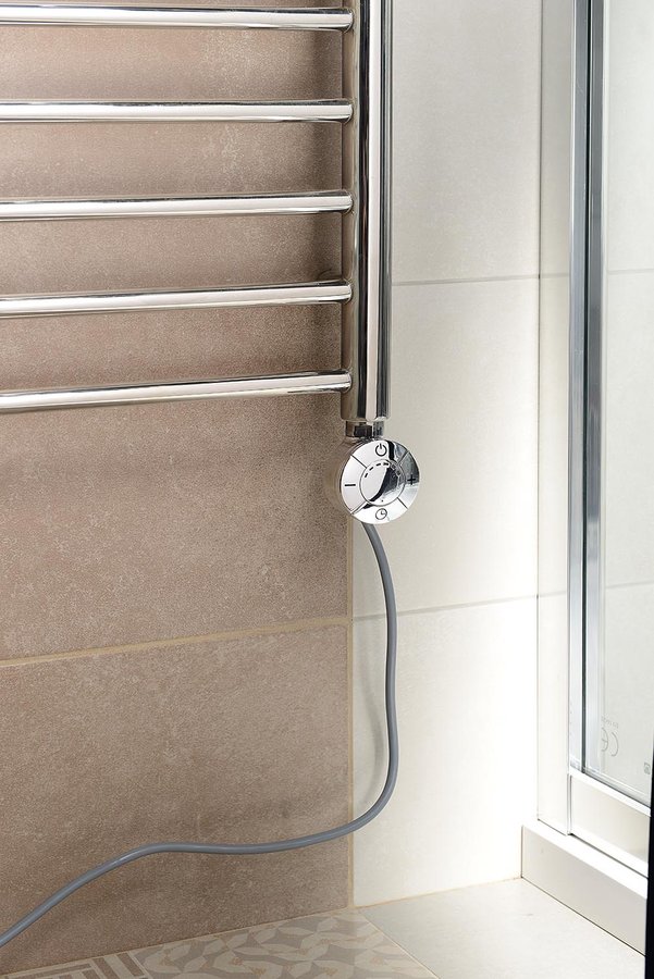 Topná tyč s termostatem, rovný kabel, 400 W, chrom LT67444