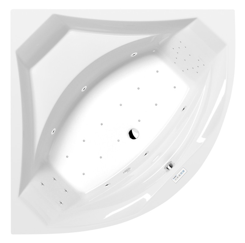 ROSANA hydromasážní vana, 150x150x49cm, Highline Hydro-Air, chrom 63119.6010