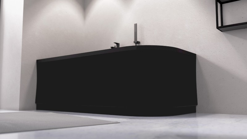 VIVA L asymetrická vana 175x80x47cm, černá mat 70119.21