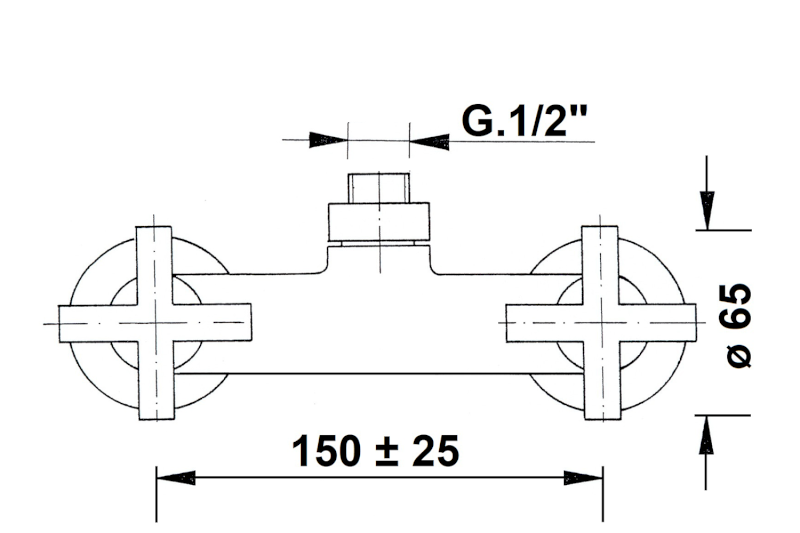 AXIA nástěnná sprchová baterie pro sloup 990E, chrom 586R