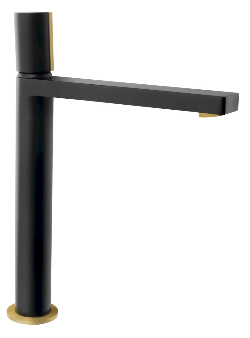 KAISA stojánková umyvadlová baterie vysoká, 235mm, černá/zlato mat ZT092