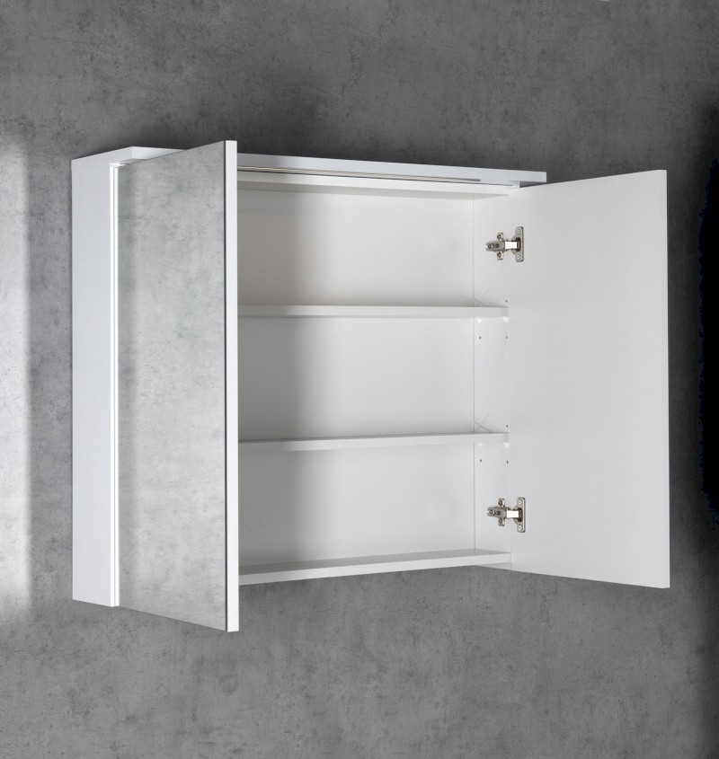 KAWA STRIP galerka s LED osvětlením 80x70x22cm, bílá WGL80S