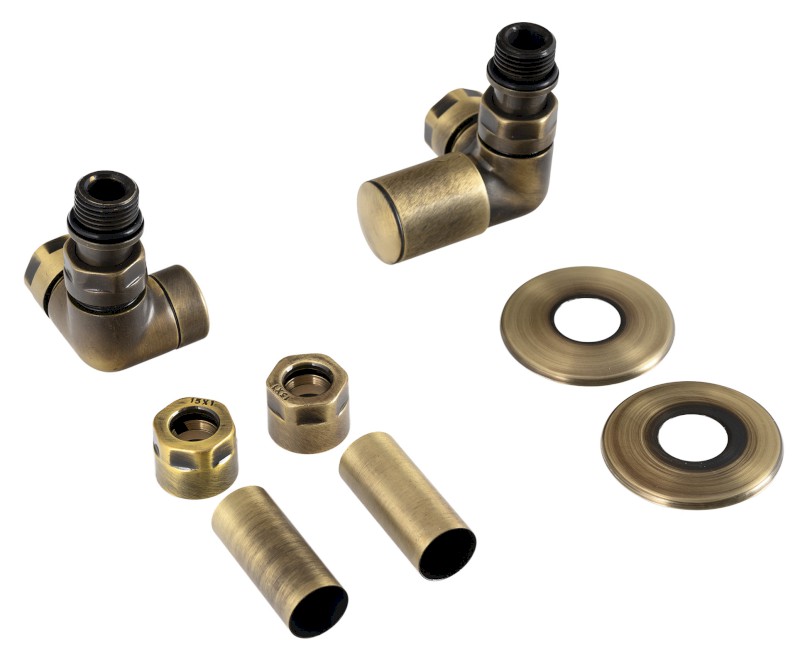 CORNER SIMPLY připojovací sada ventilů triaxiální, pravé provedení, bronz TM1248