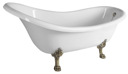 BRIXTON volně stojící vana 174x83x81cm, nohy bronz, bílá 94857