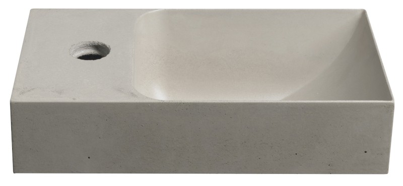 PICCOLINO betonové umývátko 30,8x17cm, baterie vlevo, písková mat PK30014