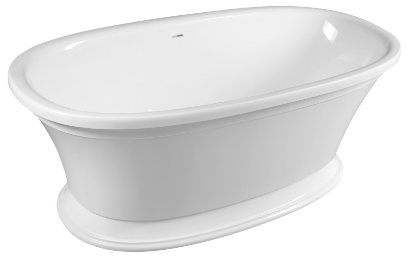 VELIA volně stojící vana litý mramor 167x83x62,5cm, bílá 92230