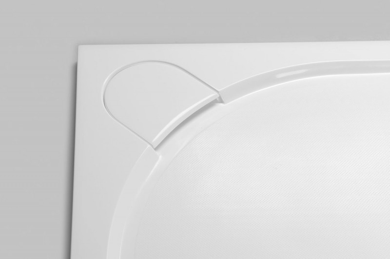 LARCA sprchová vanička z litého mramoru, čtverec 100x100cm, bílá PL001