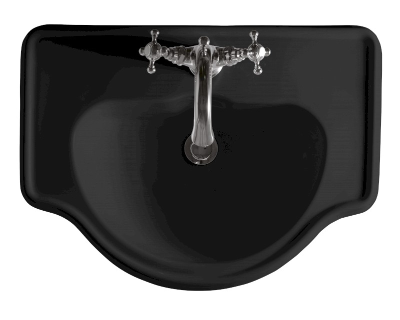 RETRO keramické umyvadlo zápustné, 62x45,5cm, černá mat 103031